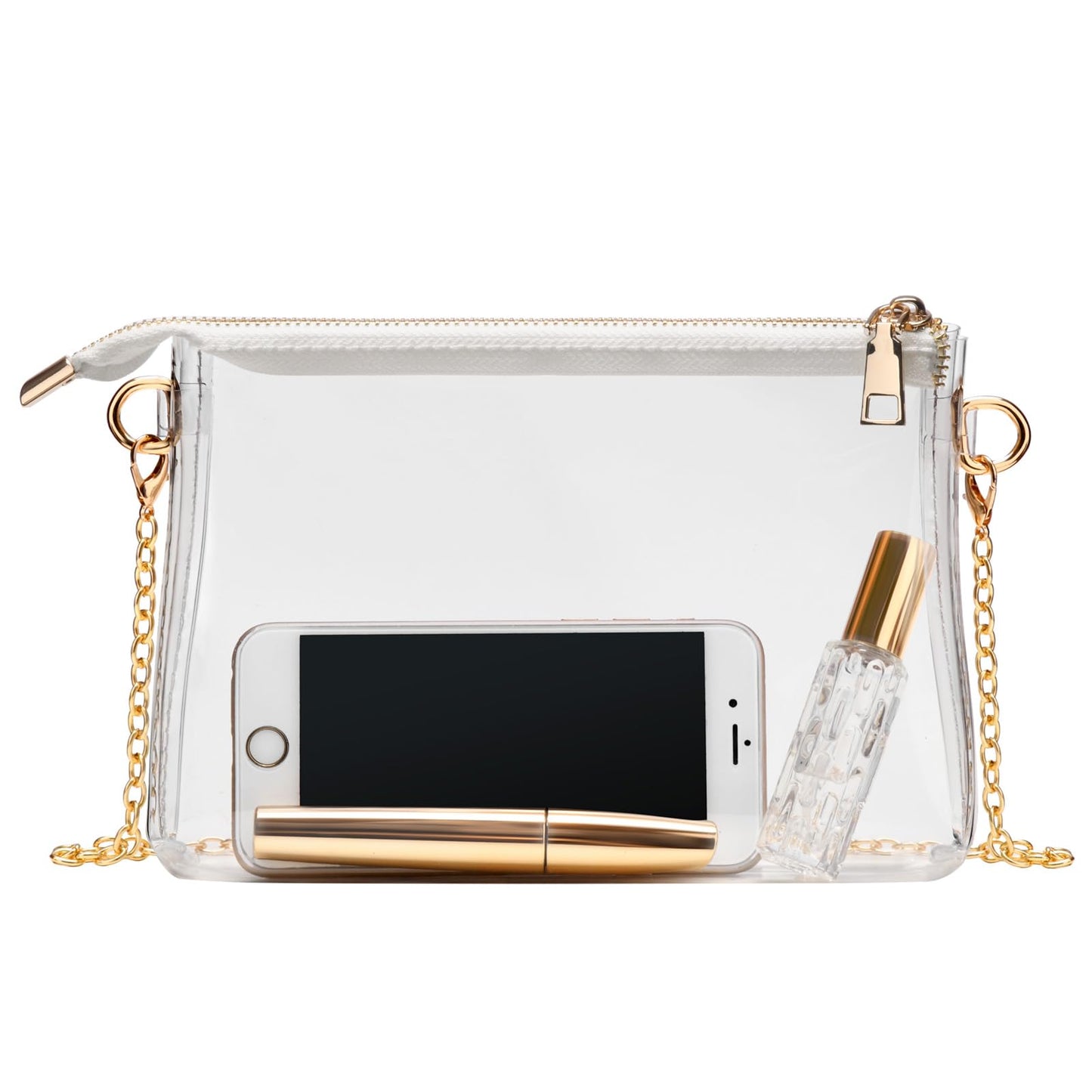 BS-VOG Clear Purse for Women - Stadium Approved Small Crossbody Bag with Zipper, Clear Stadium Bag for Concerts, Sports