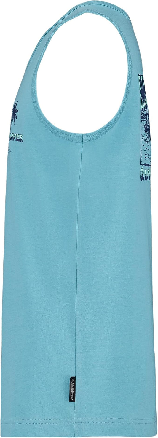 Quiksilver Boys' Sleeveless Graphic Tank Top Shirt, Aqua Beach, S8 (Clearance)
