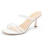 Heels for Women Square Open Toe Strappy Mules Women's Heeled Sandals Summer Dressy Comfort Sexy Shoes Weeding Party