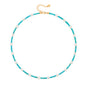 Aobei Pearl 18K Gold Plated Paperclip Chain Choker Satellite Chain Freshwater Cultured Biwa Pearl Pendant Necklace Dainty Turquoise Jewelry for Women