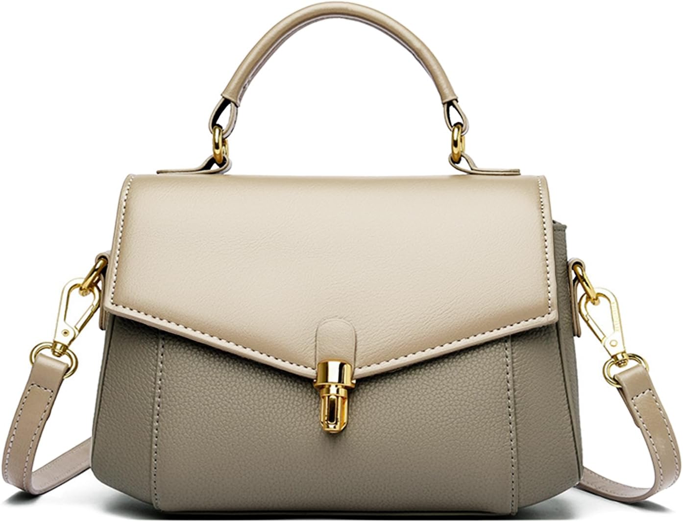 imeetu Crossbody Bags for Women, Leather Shoulder Bag, Purses and Handbags | Genuine Leather Womens Crossbody Purse, Structure Shoulder Purse with Top Handle & 2 Straps for 3 Styles, Travel, Daily, Gift