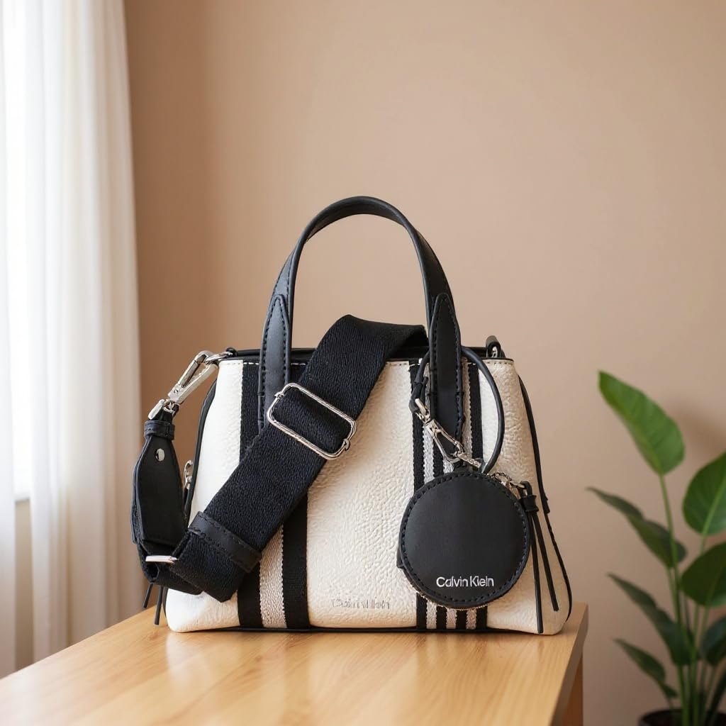 Calvin Klein Women's Millie 2 in 1 Triple Compartment Mini Satchel Crossbody