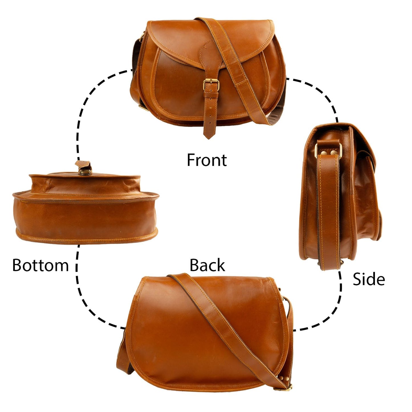 Satchel And Fable Handmade Vintage Crossbody Leather Bags for Women Shoulder Handbag