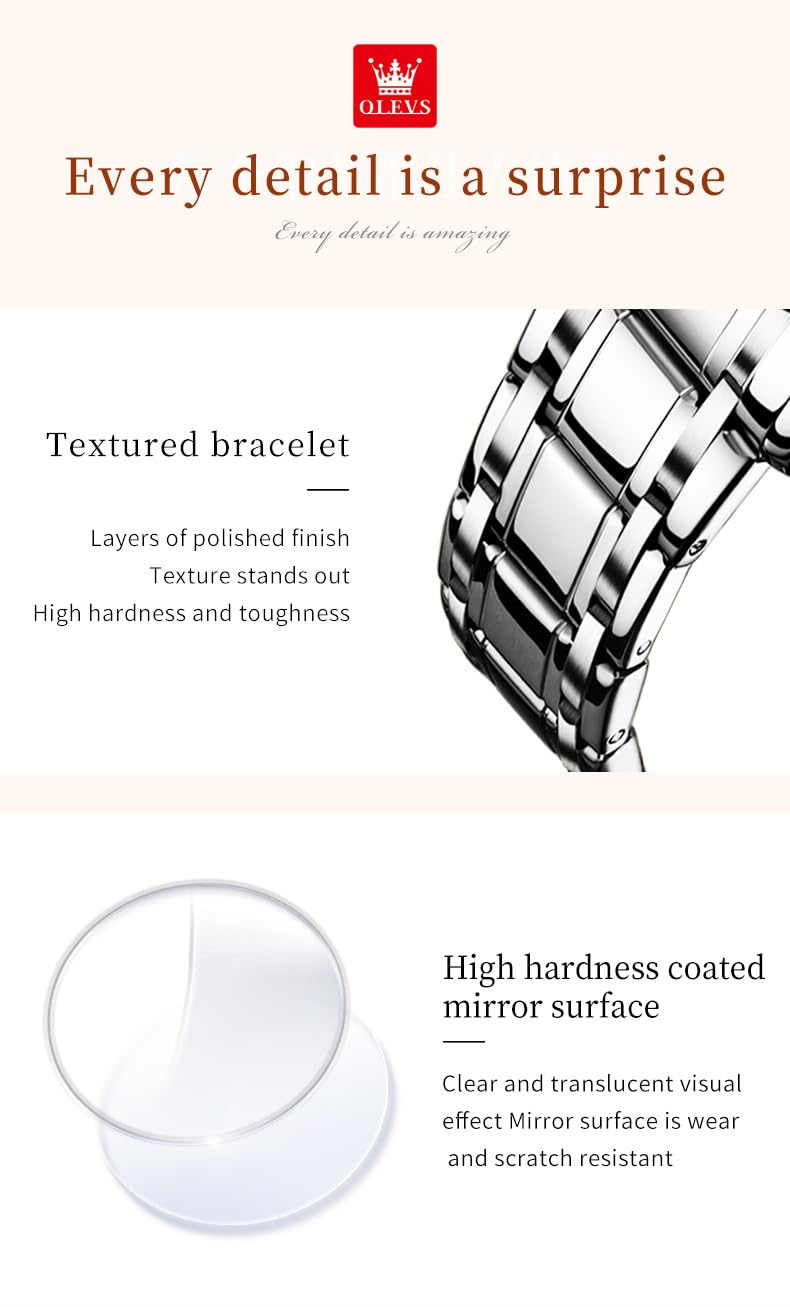 OLEVS Watch Women Two Tone Watches for Women with Date Dress Womens Watches for Small Wrists Luxury Easy Read Womens Watch Waterproof Blue/Black/Gold/Silver Dial Reloj para Mujer