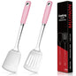 MUJINON Spatula Set, 18/0 Stianless Steel Turner & Slotted Spatula, Kitchen Cooking Utensils Set, Pack of 2