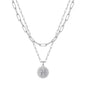 Yoosteel Layered Initial Necklaces for Women Trendy - 14K Gold-Plated Dainty Layering Paperclip Chain Coin Initial Necklace Jewelry Gifts for Women Mom Wife Teen Girls