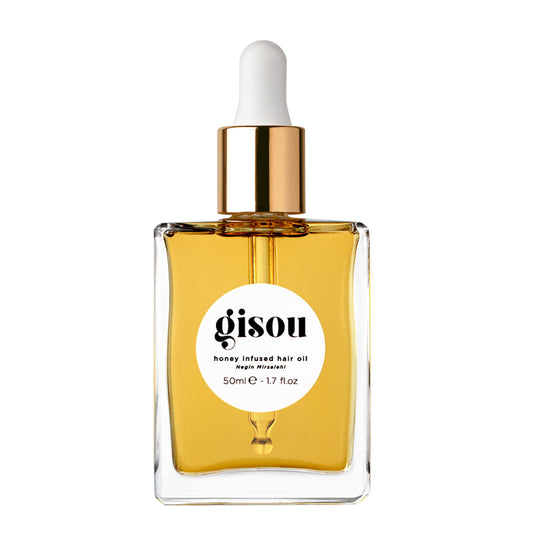 Gisou Honey Infused Hair Oil - Hydrating & Frizz Control Luxury Hair Treatment with Mirsalehi Honey, Adds Shine & Heat Protectant, Color Safe for All Hair Types, 1.7 Fl Oz