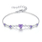 G&GEMSJEW Infinity Heart Birthstone Bracelets for Women, 925 Sterling Silver Women Charm Link Bracelet Adjustable, Birthday Anniversary Christmas Jewelry Gifts for Women Wife Mom Girlfriend Her