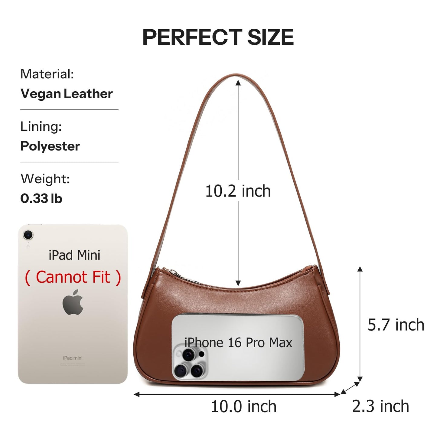 Small Shoulder Bag for Women Cute Mini Purse Trendy Vegan Leather Y2k Crescent Handbag