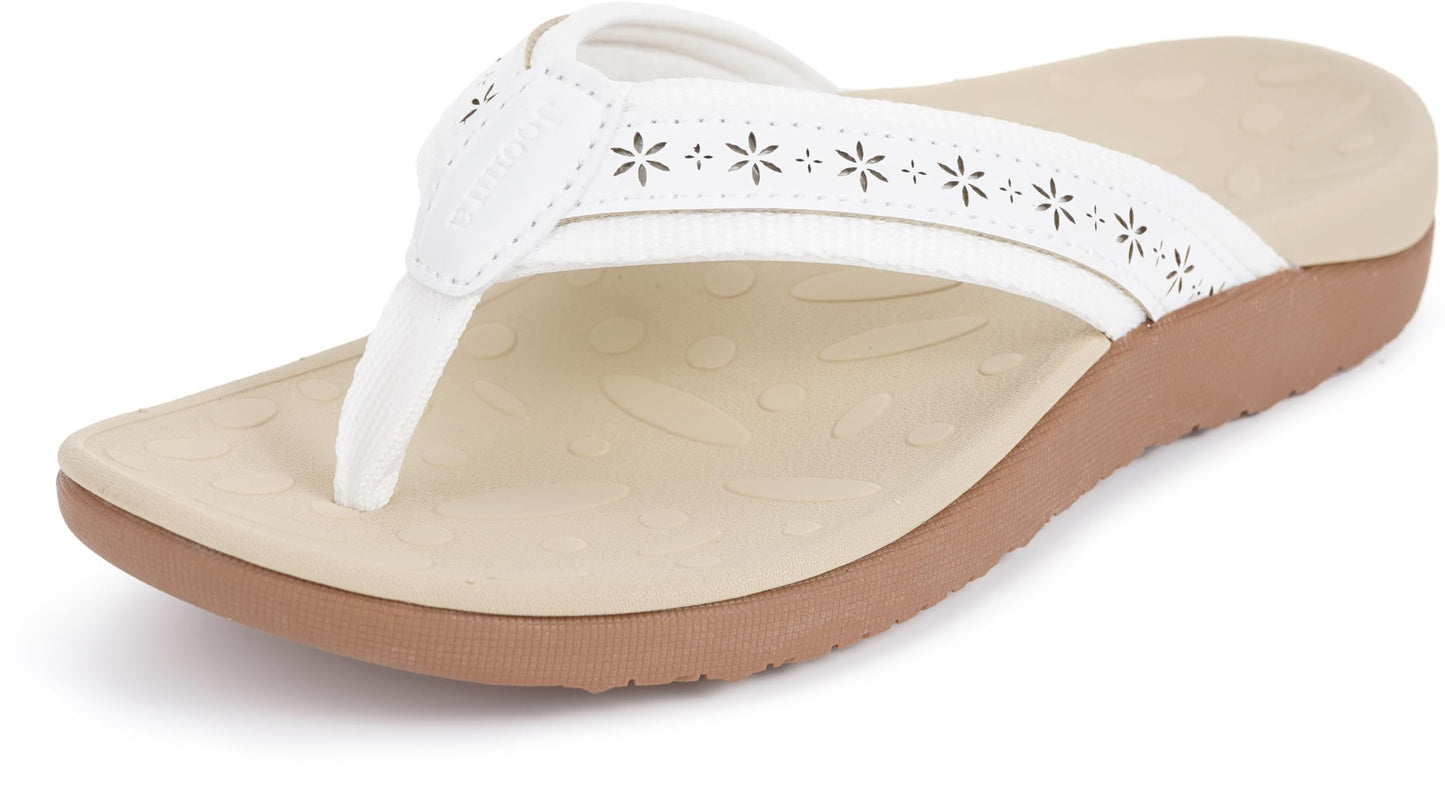 Joomra Arch Support Flip Flops for Women Size 10 Thong Sandals WhiteJoomra Arch Support Flip Flops for Women Size 10 Thong Sandals White