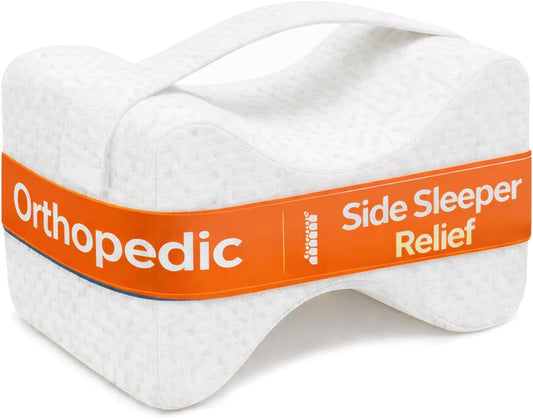 Contour Original Hourglass Knee Pillow for Side Sleepers with Adjustable Strap - Memory Foam Leg Support Cushion Between Knees for Hip & Spine Alignment - Ergonomic Leg Pillow for Side Sleeping