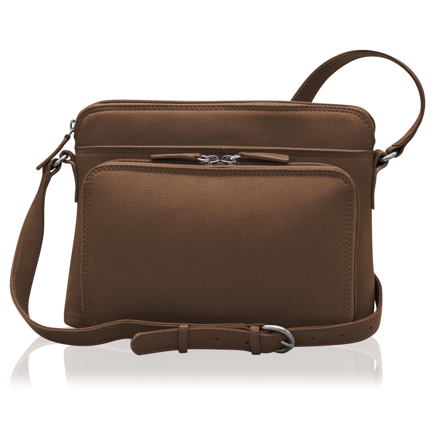 ili New York Genuine Leather Crossbody Bags for Women - Premium RFID Blocking Shoulder Bag Organizer with Adjustable Strap