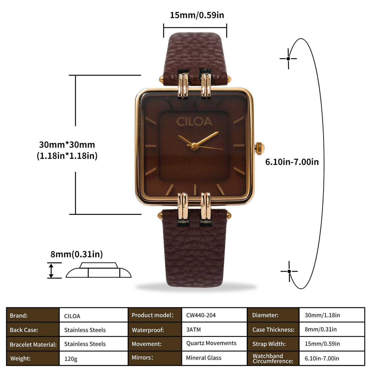 Women's Leather Strap Watch Dainty Elegant Gold Watches for Women Classic Casual Fashion Square Ladies Watch Gifts Present for Her