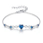 G&GEMSJEW Infinity Heart Birthstone Bracelets for Women, 925 Sterling Silver Women Charm Link Bracelet Adjustable, Birthday Anniversary Christmas Jewelry Gifts for Women Wife Mom Girlfriend Her