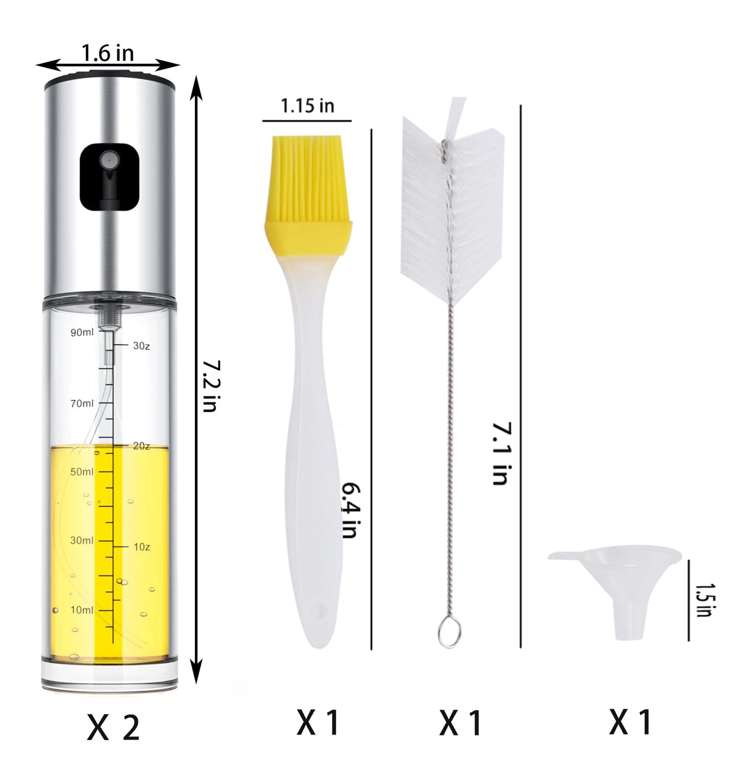 NIKKIER Oil Sprayer for Cooking,100ml Olive Oil Spritzer,Oil Sprayer for Air Fryer, Salad,BBQ,Roasting