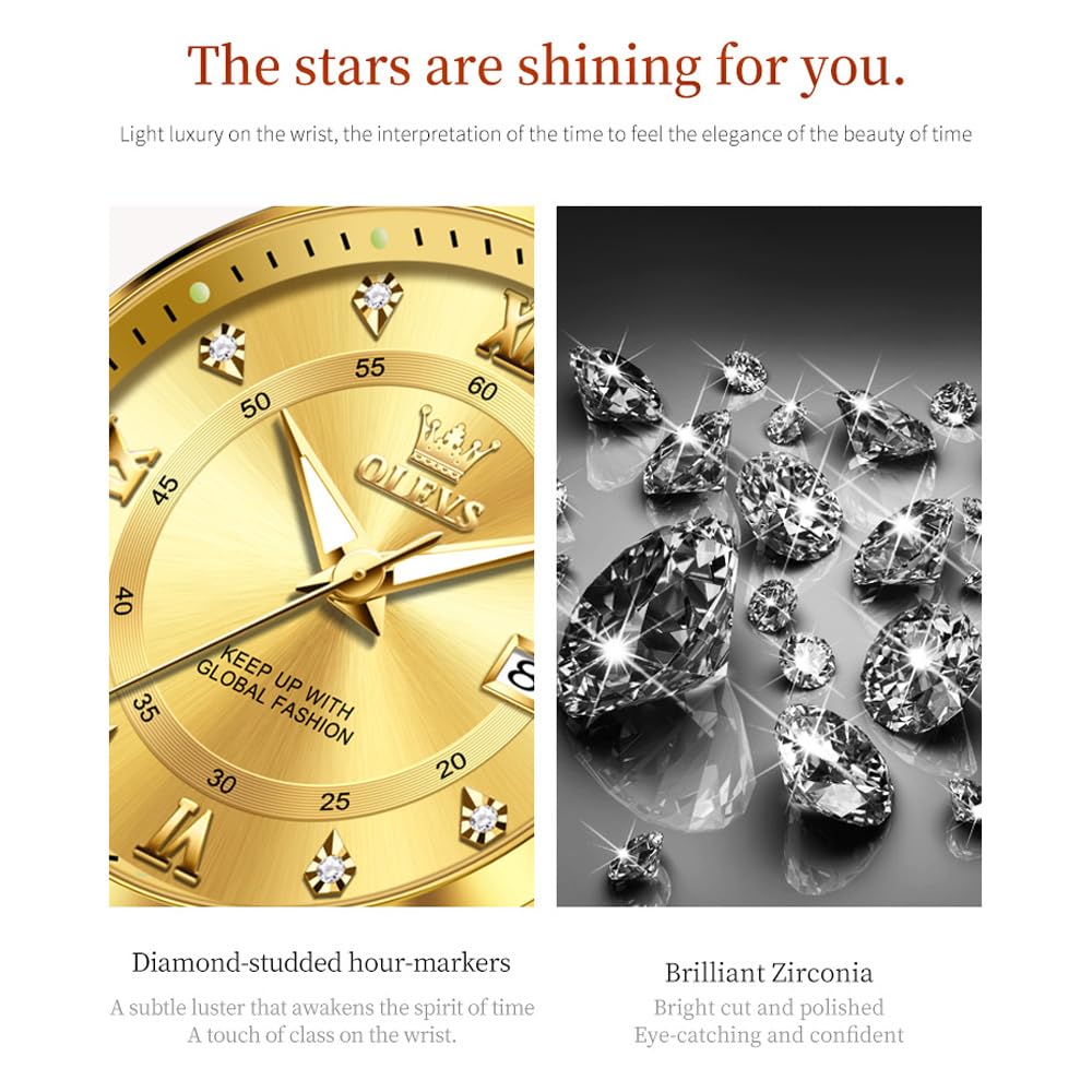 OLEVS Watch Women,Watches for Women,Luxury Casual Stainless Steel Women's Wrist Watches Classic Small Face Dress Analog Womens Watches with Date Easy to Read Waterproof Luminous Quartz Ladies Watches