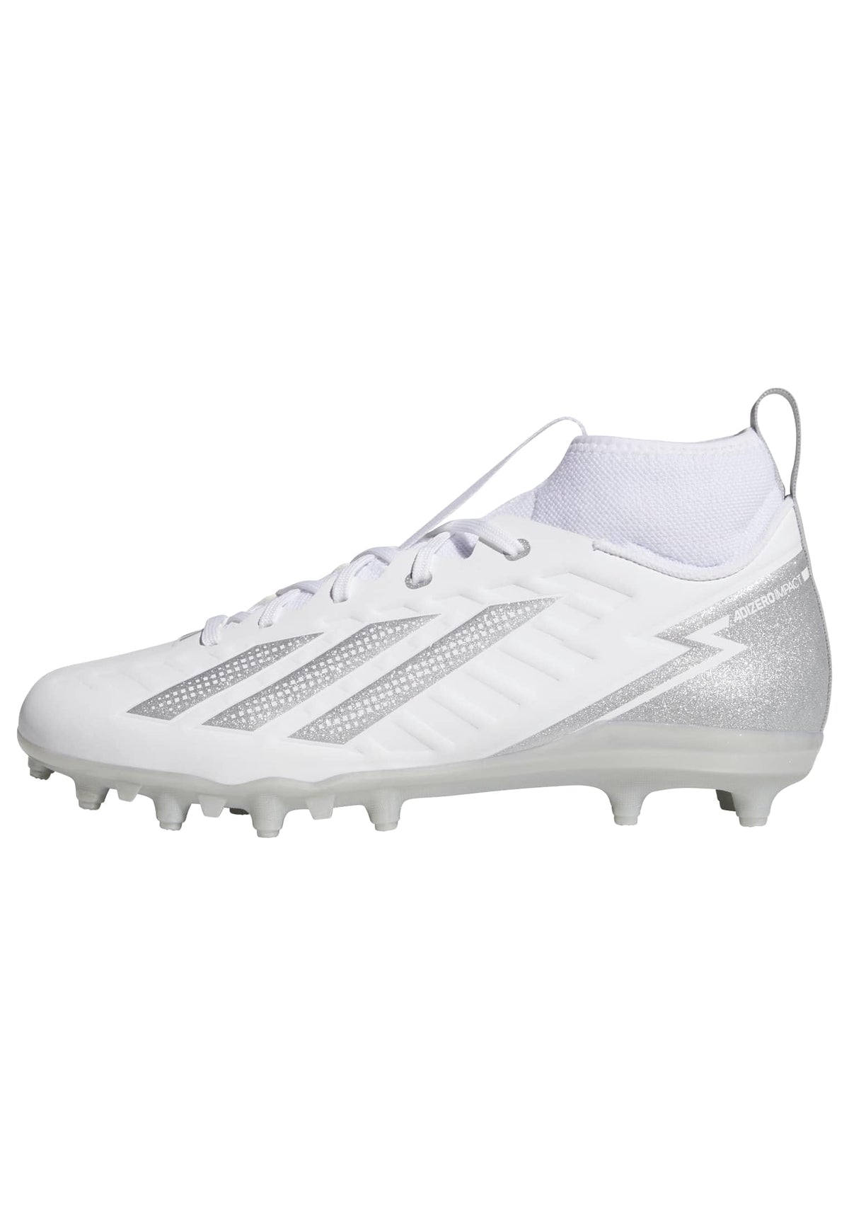 adidas Unisex-Adult Adizero Impact.2 Ii American Foo tball, White/Silver Metallic, 11adidas Unisex-Adult Adizero Impact.2 Ii American Football, White/Silver Metallic, 11