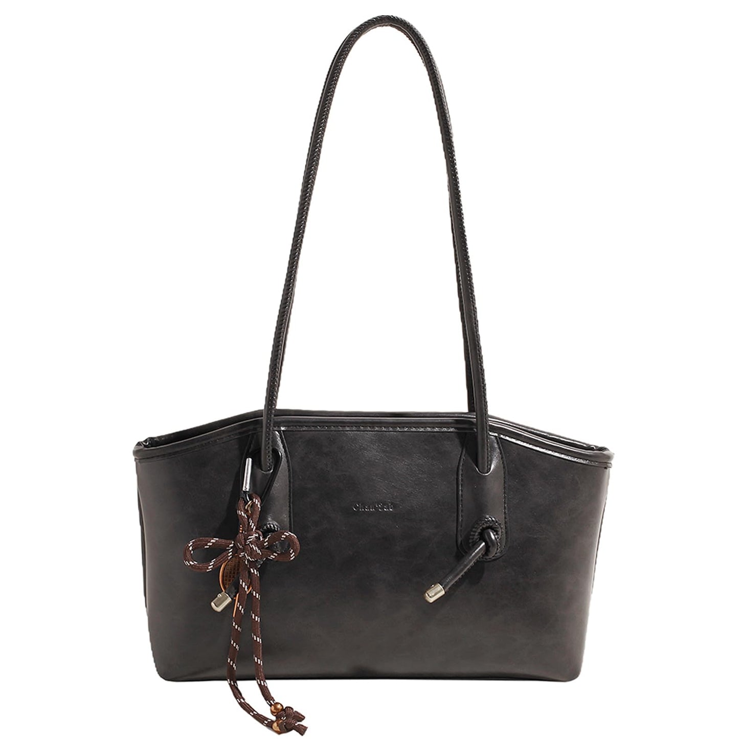 Shoulder Bag for Women Brown Purse Vintage Leather Shoulder Handbag Trendy Everyday Purse with Pendant