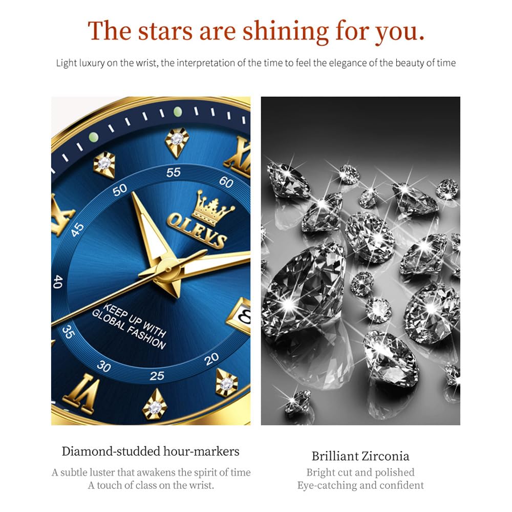 OLEVS Watch Women,Watches for Women,Luxury Casual Stainless Steel Women's Wrist Watches Classic Small Face Dress Analog Womens Watches with Date Easy to Read Waterproof Luminous Quartz Ladies Watches
