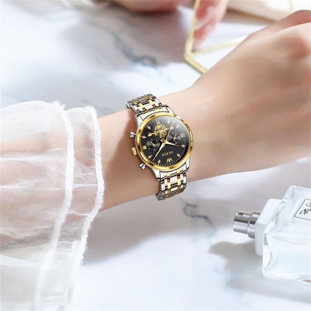 OLEVS Watch Women Silver Watches for Women Luxury for Small Wrists Dress Stainless Steel Women's Wrist Watches Easy to Read Reloj para Mujer Black/Blue/Gold/Green/Pink/Purple
