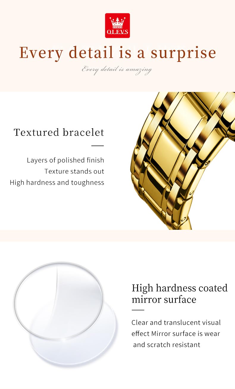 OLEVS Watch Women Two Tone Watches for Women with Date Dress Womens Watches for Small Wrists Luxury Easy Read Womens Watch Waterproof Blue/Black/Gold/Silver Dial Reloj para Mujer