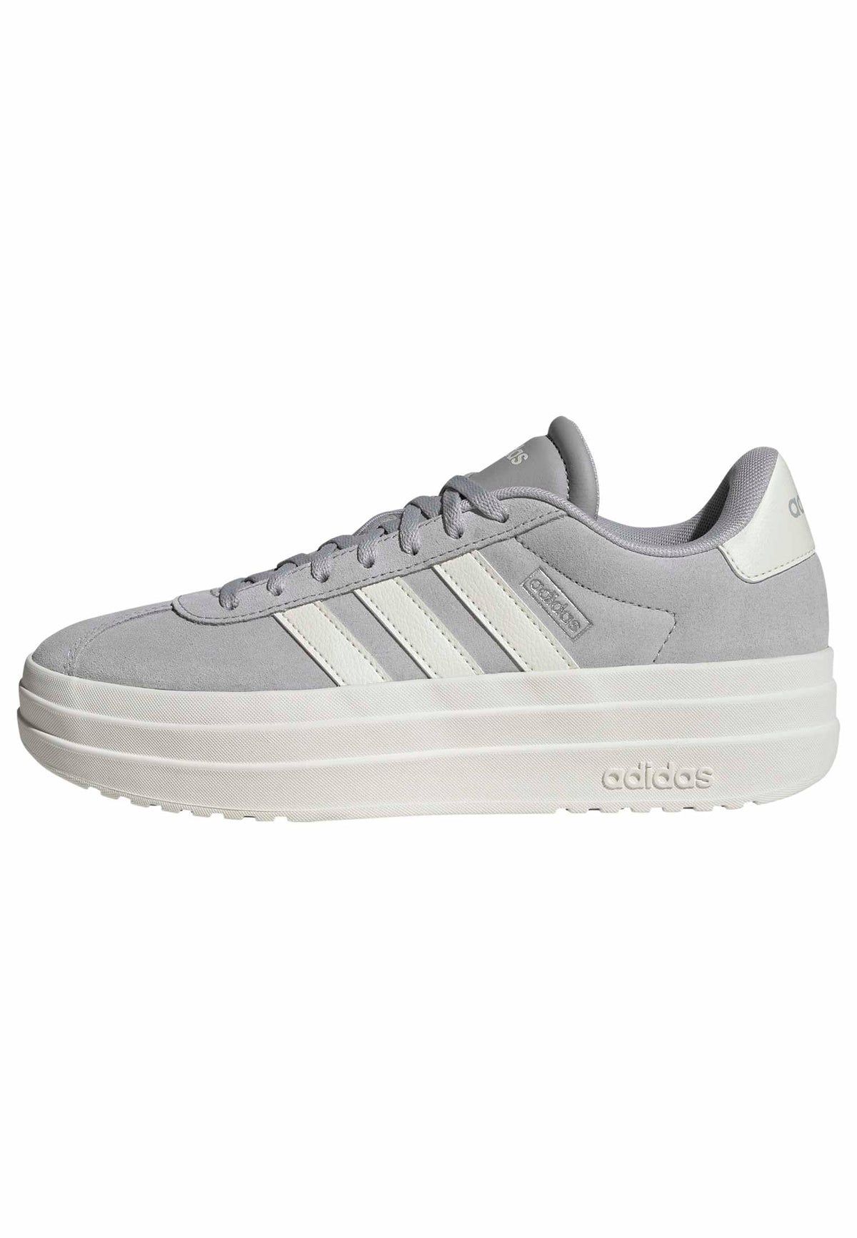 adidas Women's VL Court Bold Sneaker, Grey/Off White/White, 7.5adidas Women's VL Court Bold Sneaker, Grey/Off White/White, 7.5