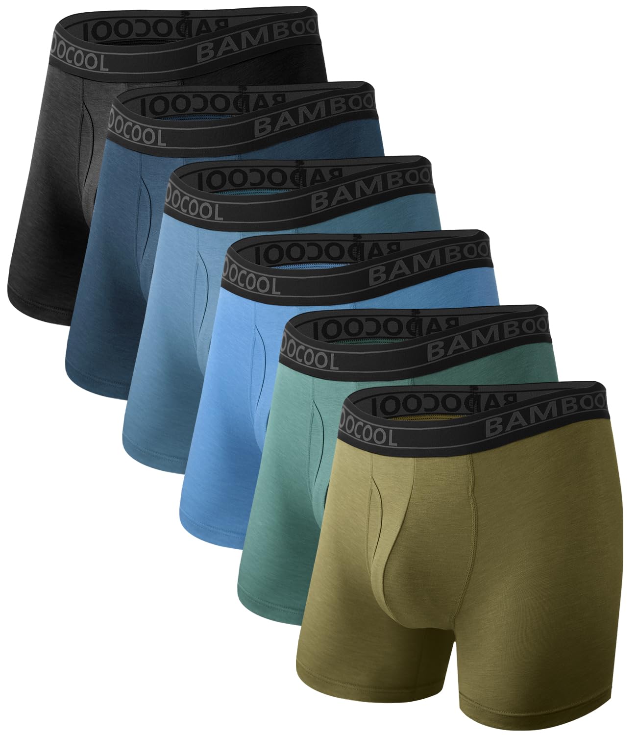 BAMBOO COOL Ultra Soft Mens Underwear Boxer Briefs Multi-pack | Bamboo Fabric‌,No Ride Up,More Breathable Than Cotton
