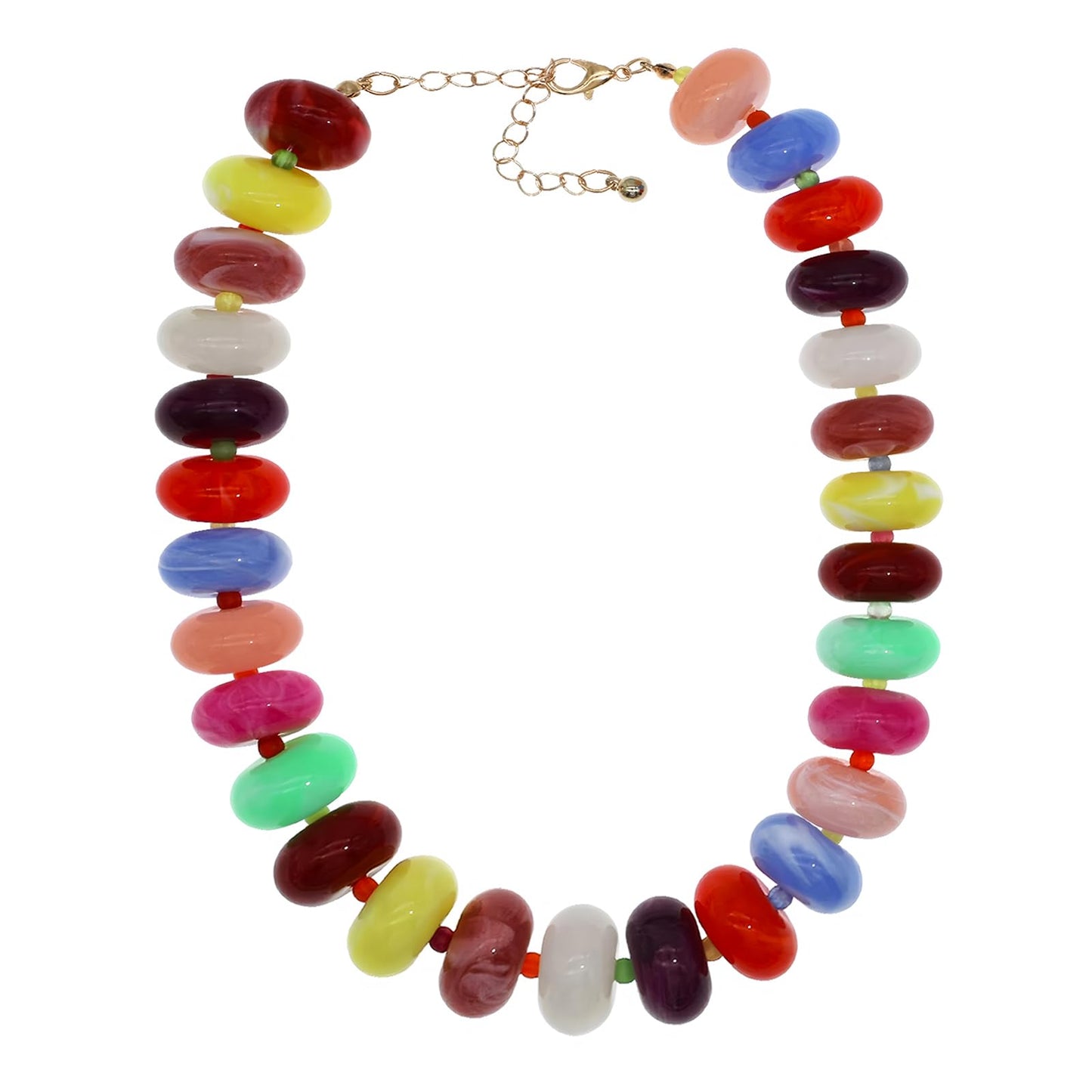 We We Chunky Colorful Beaded Necklace for Women Large Boho Statement Bead Chokers Necklaces Turquoise Blue Big Beads Jewelry Neck Summer Beach