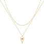 MEVECCO Layered Heart Necklace Pendant Handmade 18k Gold Plated Dainty Gold Choker Arrow Bar Layering Long Necklace for Women