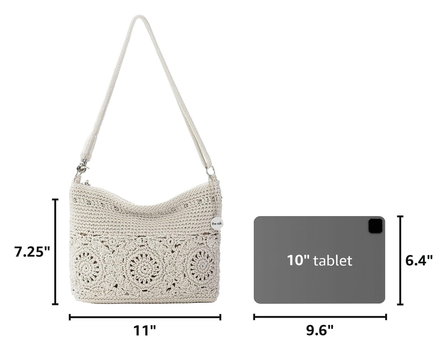 The Sak Lumi Convertible Crossbody Purse - Women's Handbag for Everyday & Travel, 3-in-1 Small Crossbody in Crochet & Leather