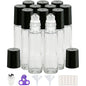 PrettyCare 4 Pack Amber Glass Oil Roller Bottles for Essential Oils 10ml, Roll On Bottles with Stainless Steel Roller Ball Leak-Proof Perfume Travel Refillable Bottle Empty, Beauty & Personal Care