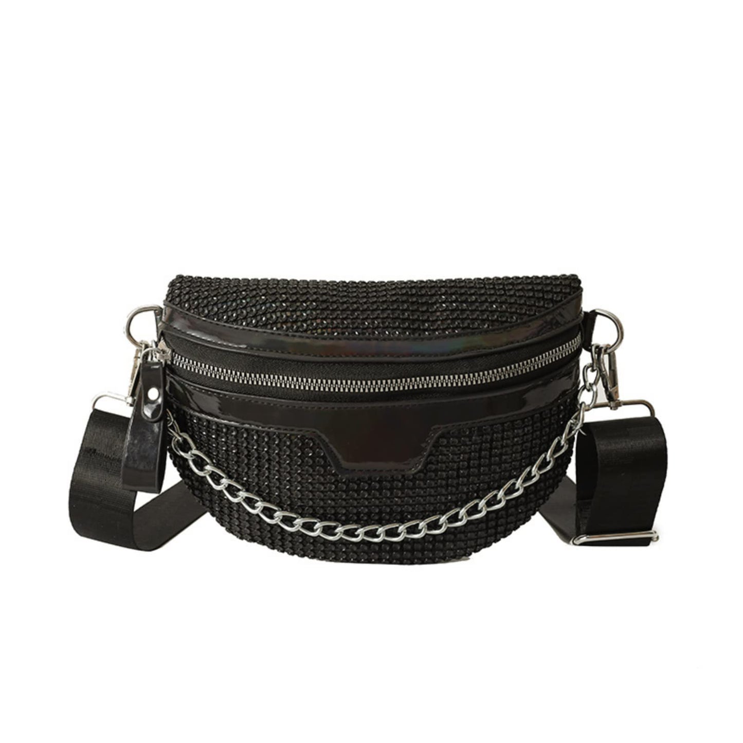 Thick Chain Women's Fanny Pack Plaid leather Waist Bag Shoulder Crossbody Chest Bags Luxury Designer Handbags Female Belt Bag