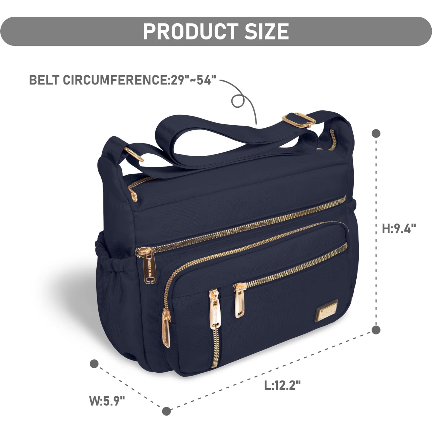NPBAG Crossbody Bag for Women, Shoulder Purse Handbag Messenger Bag, Trendy Pocketbooks, Waterproof and Multi-Pockets