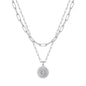 Yoosteel Layered Initial Necklaces for Women Trendy - 14K Gold-Plated Dainty Layering Paperclip Chain Coin Initial Necklace Jewelry Gifts for Women Mom Wife Teen Girls