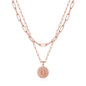Yoosteel Layered Initial Necklaces for Women Trendy - 14K Gold-Plated Dainty Layering Paperclip Chain Coin Initial Necklace Jewelry Gifts for Women Mom Wife Teen Girls