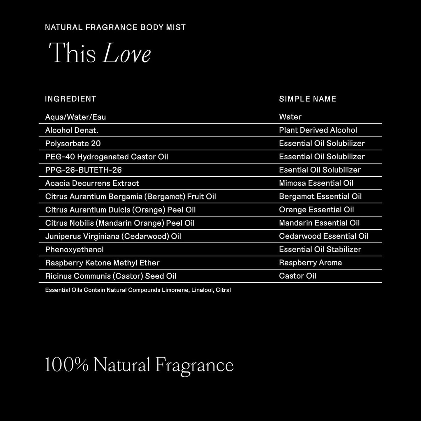 Each & Every Hair & Body Mist - Hair Perfume & Body Spray for Women & Men, 100% Natural Fragrance Rose & Vanilla, Soft Floral Inviting (This Love) - Vegan, Paraben Free, 3.4 fl oz