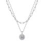 Yoosteel Layered Initial Necklaces for Women Trendy - 14K Gold-Plated Dainty Layering Paperclip Chain Coin Initial Necklace Jewelry Gifts for Women Mom Wife Teen Girls