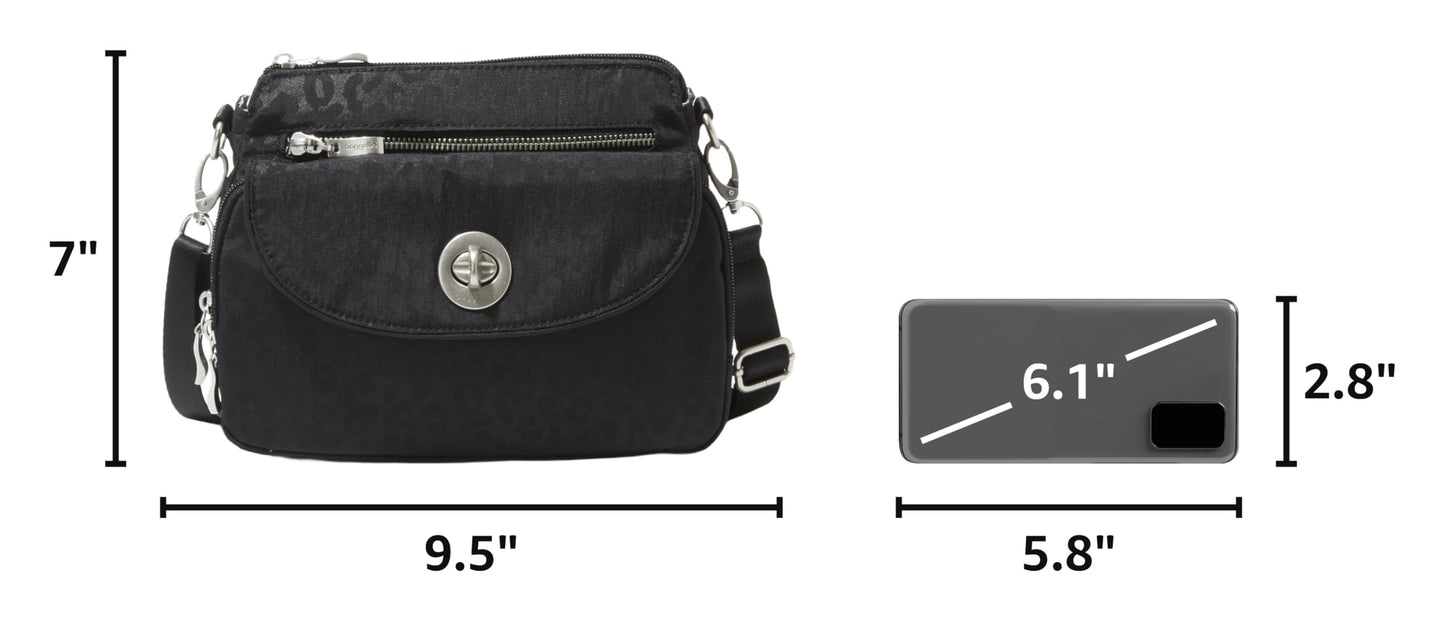 Baggallini Calais Crossbody Bags for Women 10x7 Lightweight Water-Resistant Travel Purse, RFID & Interior Organization