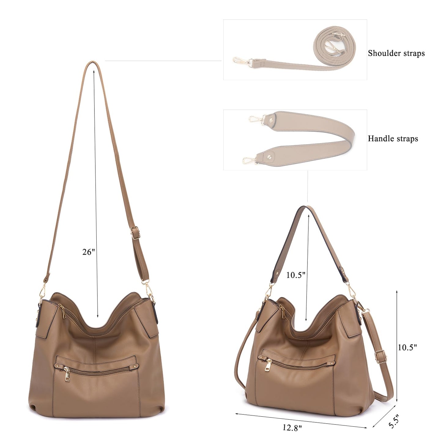 Large Crossbody Bags Ladies Shoulder Handbags Purse and Wallet Set for Women Totes Hobo Purses