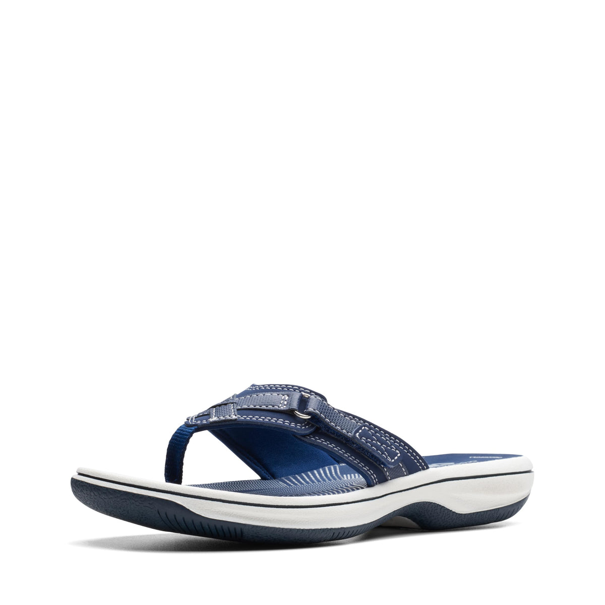 Clarks Women's Breeze Sea Flip-Flop, Navy Synthetic, 8Clarks Women's Breeze Sea Flip-Flop, Navy Synthetic, 8