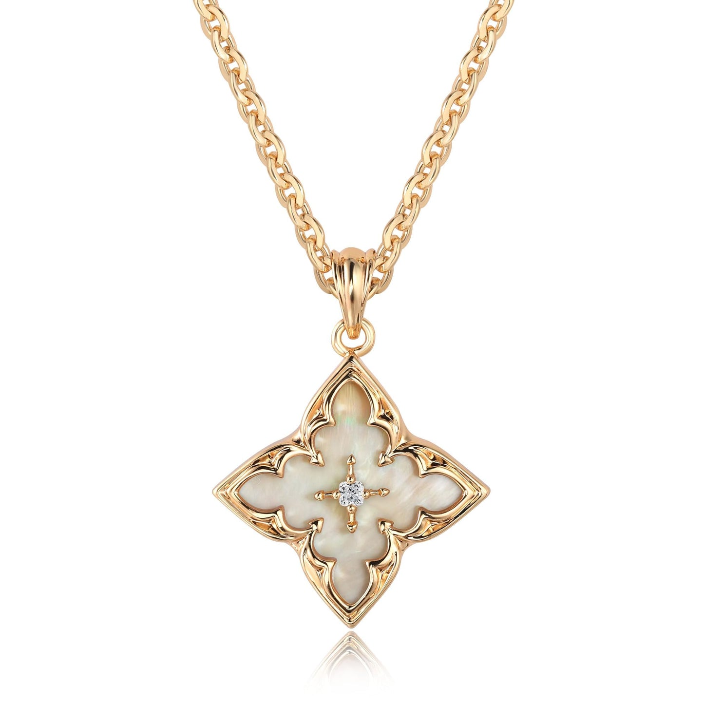 Dainty Gold Necklace for Women, 18K Real Gold Plated Necklace, White Gold Cross Silver Necklace, Cubic Zirconia Necklace, Birthday Gifts for Women Jewelry