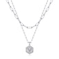 M MOOHAM Dainty Initial Necklaces for Women, 14K-Gold-Plated Layering Necklace for Women Cute Hexagon Letter Initial Necklace Layered Necklaces for Womens Teen Girl Gifts