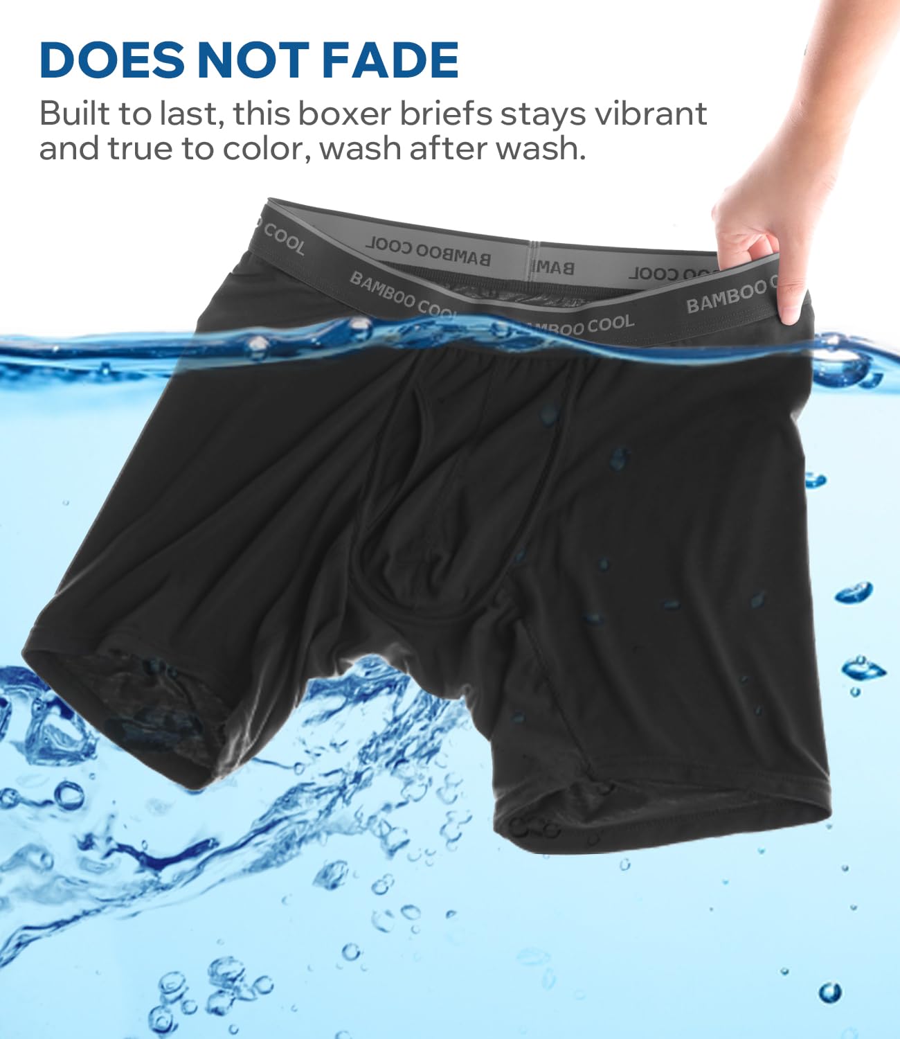 BAMBOO COOL Ultra Soft Mens Underwear Boxer Briefs Multi-pack | Bamboo Fabric‌,No Ride Up,More Breathable Than Cotton