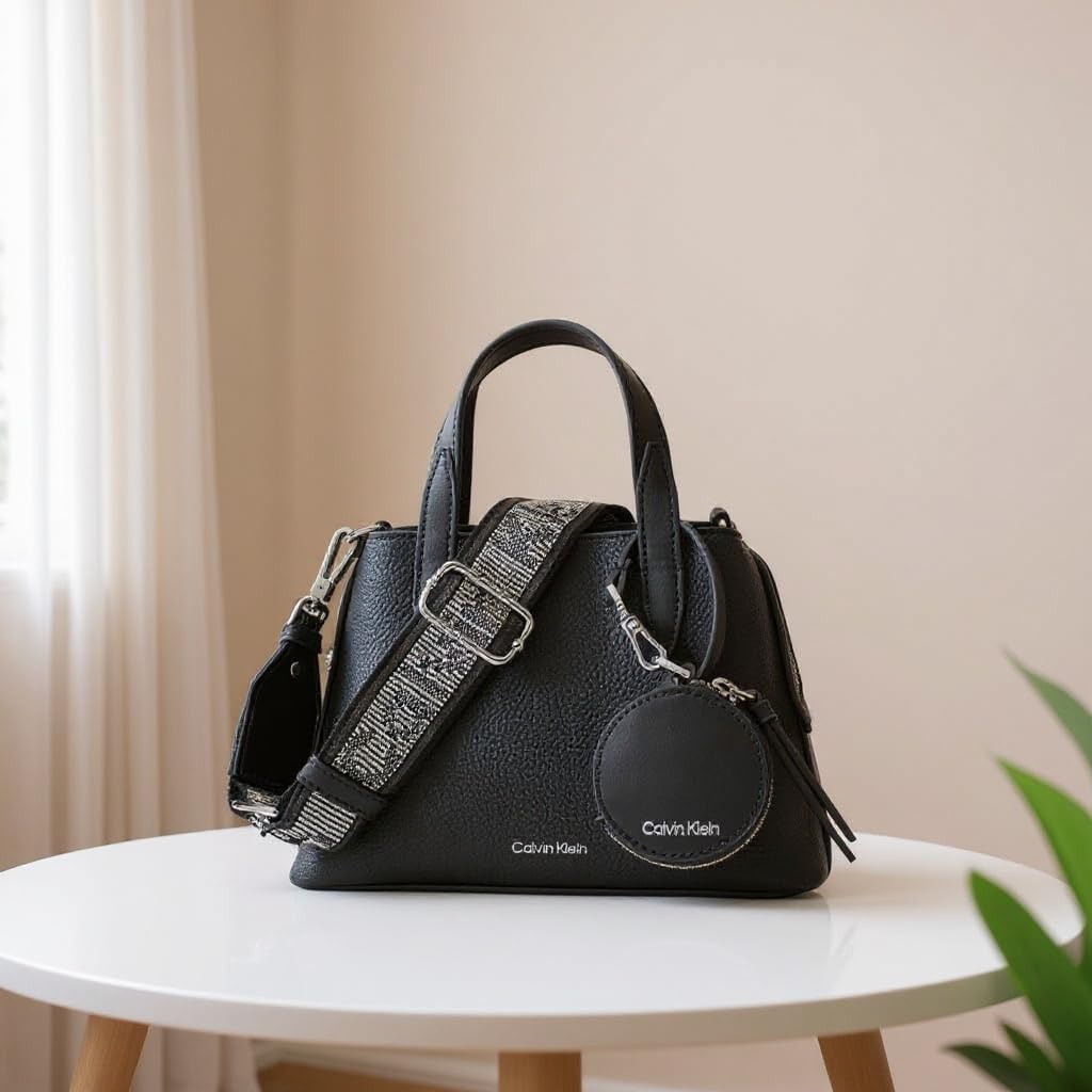 Calvin Klein Women's Millie 2 in 1 Triple Compartment Mini Satchel Crossbody