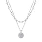 Yoosteel Layered Initial Necklaces for Women Trendy - 14K Gold-Plated Dainty Layering Paperclip Chain Coin Initial Necklace Jewelry Gifts for Women Mom Wife Teen Girls