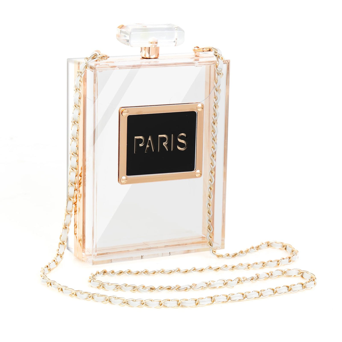 WJCD Women Acrylic Perfume Bottle Evening Clutch Bag Chain Crossbody Purse