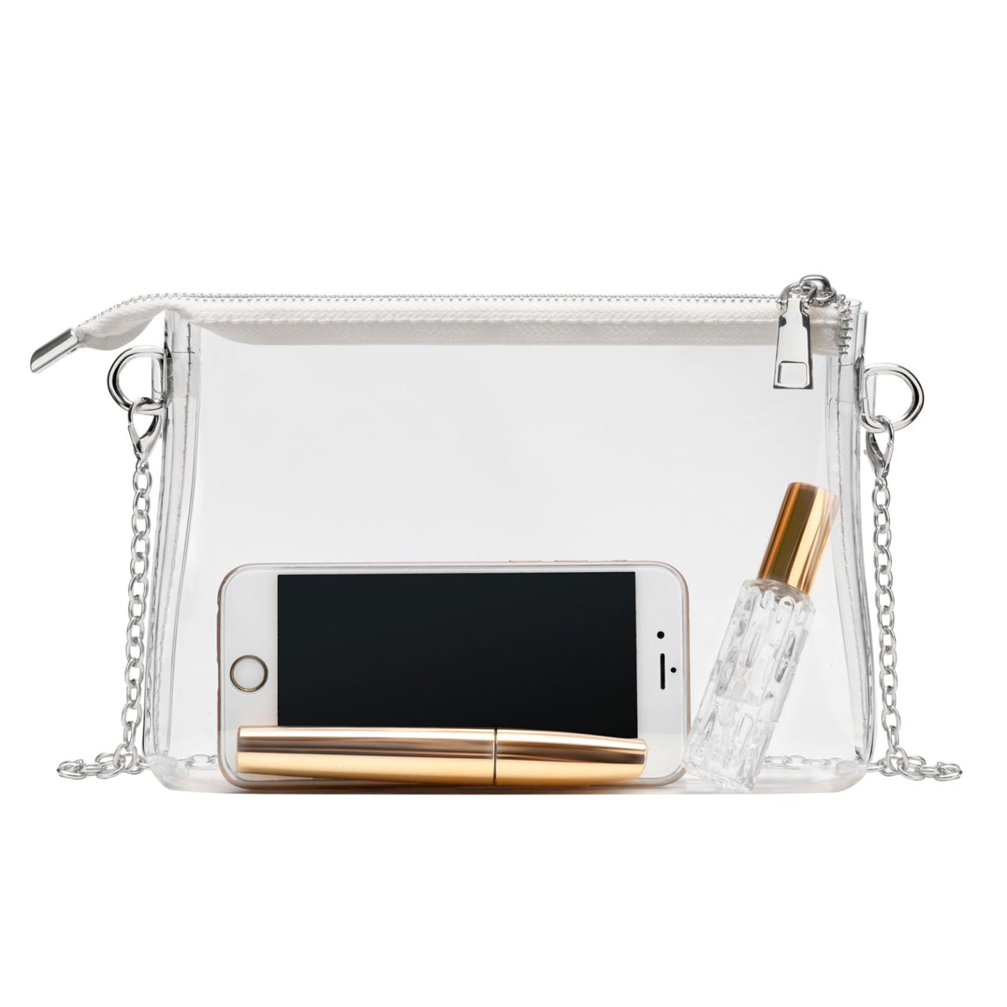 BS-VOG Clear Purse for Women - Stadium Approved Small Crossbody Bag with Zipper, Clear Stadium Bag for Concerts, Sports