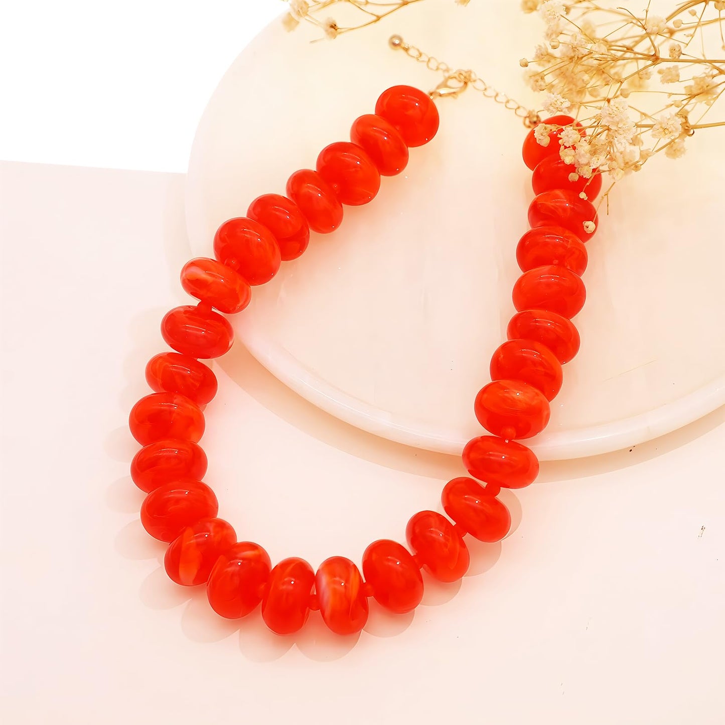We We Chunky Colorful Beaded Necklace for Women Large Boho Statement Bead Chokers Necklaces Turquoise Blue Big Beads Jewelry Neck Summer Beach