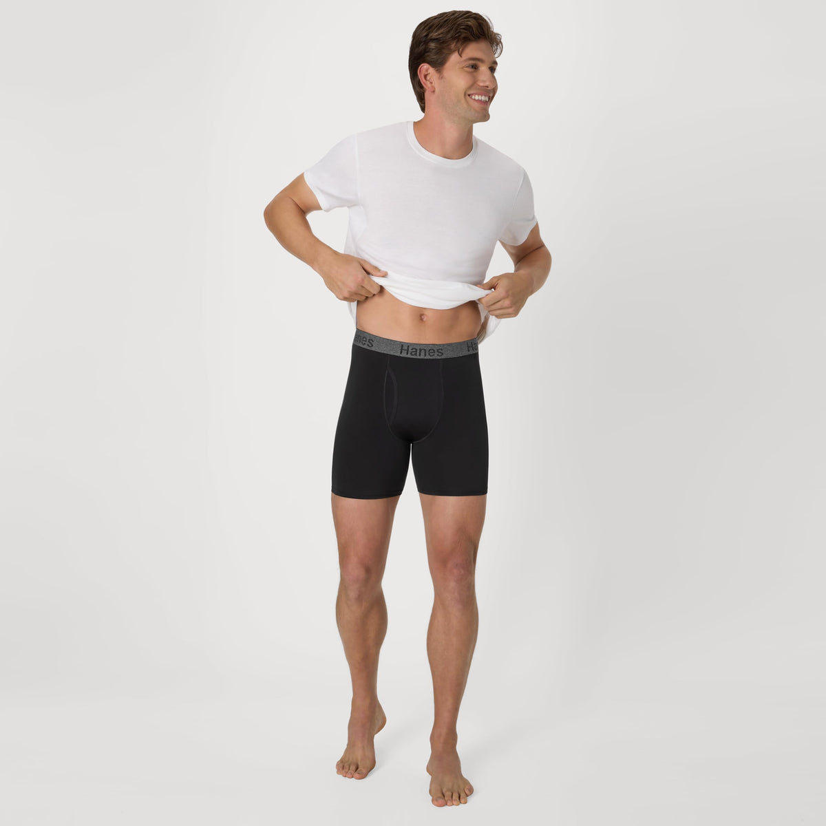 Hanes Men's Stay Dry Pouch Boxer Briefs, Performance Stretch Boxer Brief with Leak Protection, 3-Pack