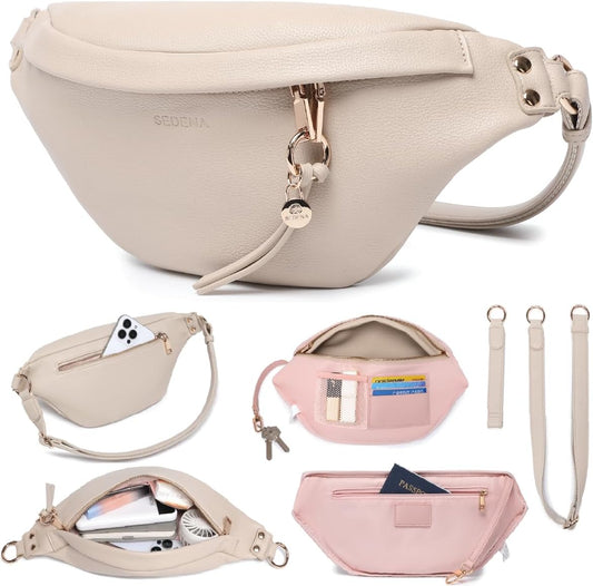 Anti Pickpocket Bag - Ivory RFID Crossbody Bag for Travel, Adjustable Strap Multiple Compartments Anti Theft Crossbody Bags for Women Travel Size Essentials Crossbody Bags for Women Large Size
